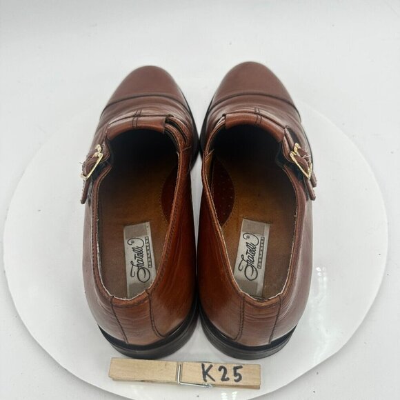 Fratelli Footwear Men Size 8.5M Brown Leather Cap Toe Double Buckle Dress Shoes - Picture 11 of 14